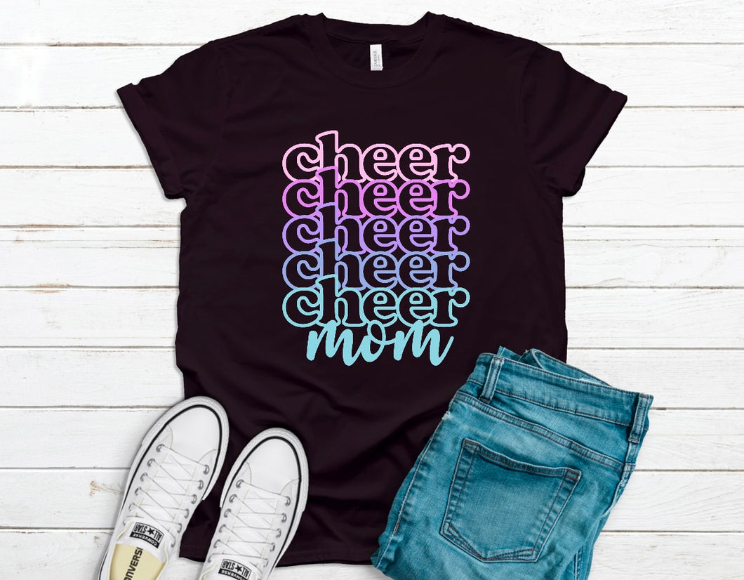 Cheer mom multicolor stack